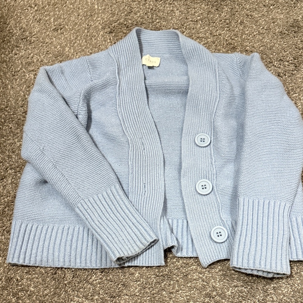 Cyrus Light Blue Button-Up Cardigan